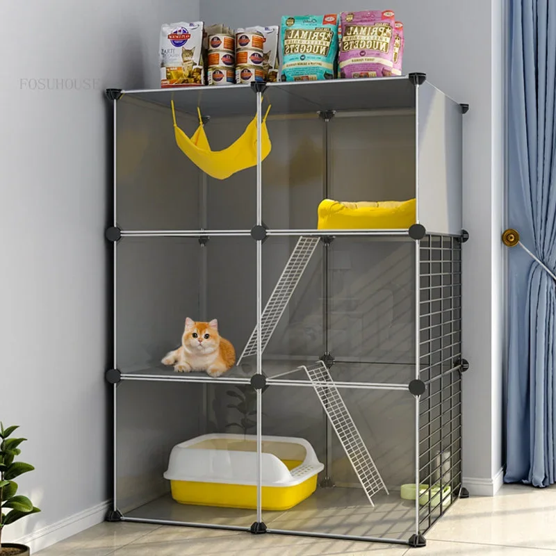 Cat House Living Room Two-layer Cat Villa Indoor Cat Cages Household Large Capacity Pet Kitten Cabinet Bed