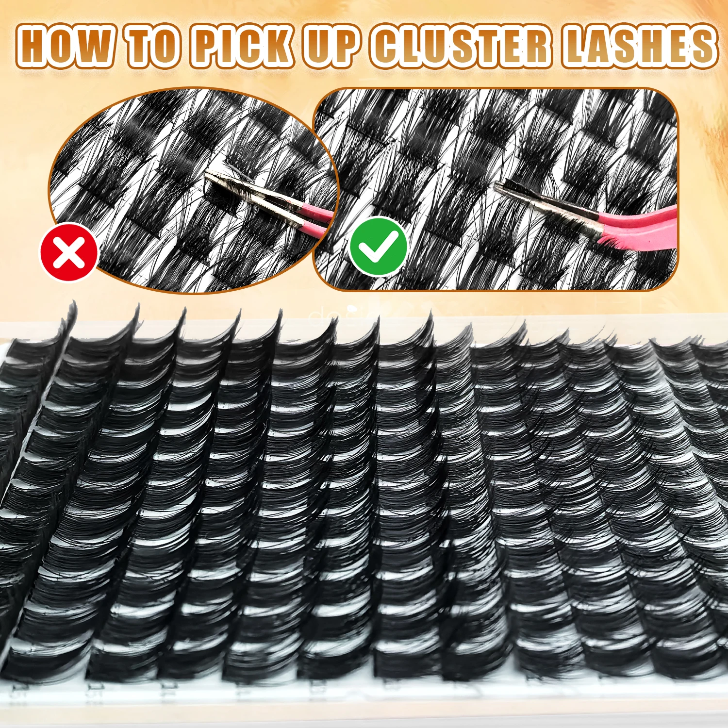 ボリュームラッシュキット – 究極のふわふわ感のための192個のクラスター！ パーティーレディな魅力で、目を引くメイクアップを演出しましょう