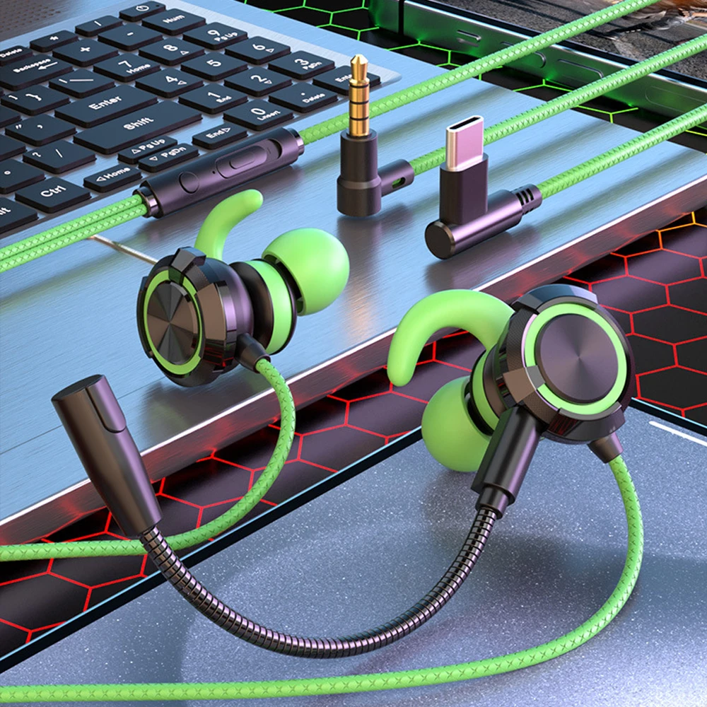 USB السلكية سماعات HiFi في الأذن ستيريو الرياضة الألعاب الموسيقى نوع C 3.5 مللي متر سماعات لسامسونج غالاكسي S25 S24 الترا آيفون 16