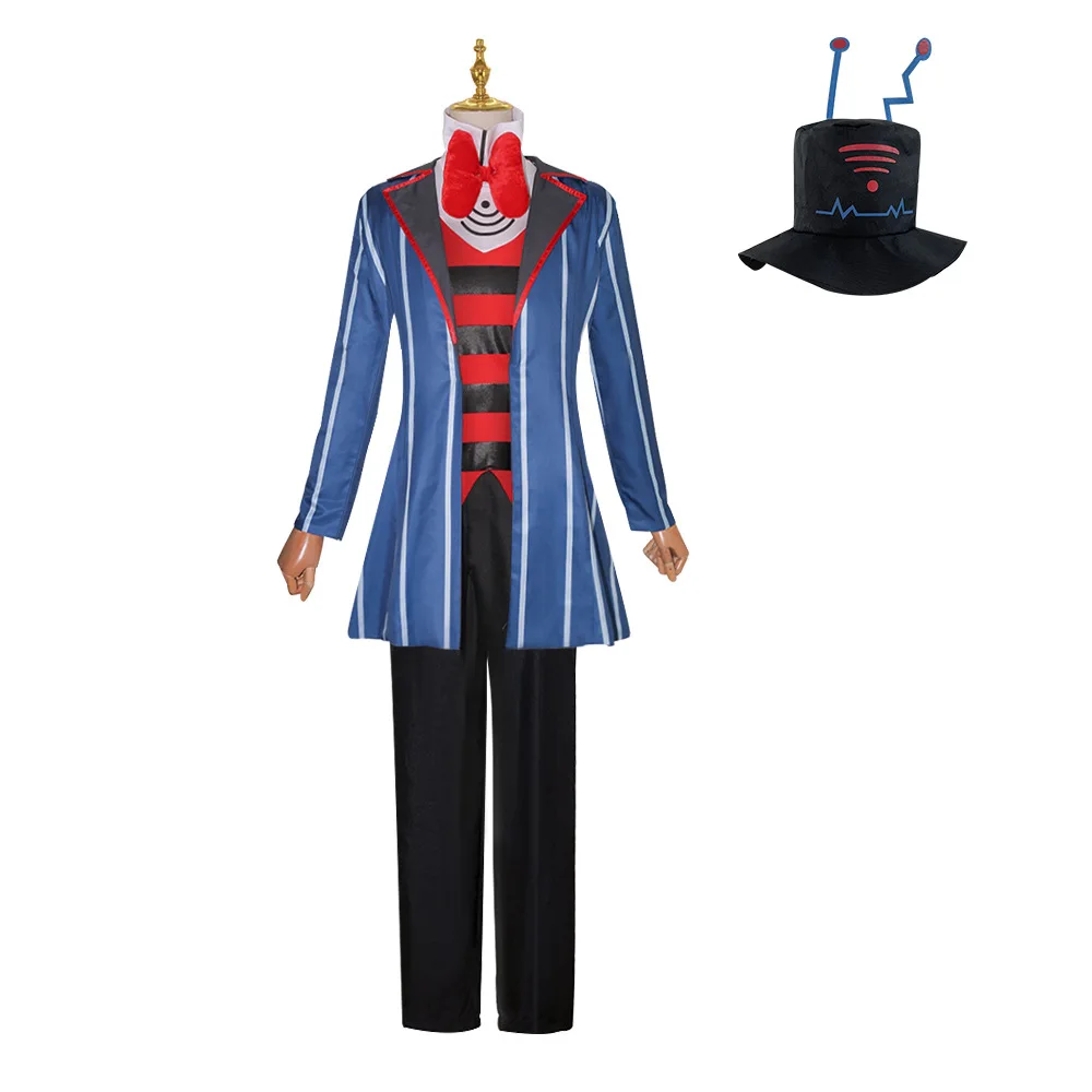 زي تنكري أنمي هازبين ، بلوزة فندق ، جاكيت ، بنطلون ، طقم قبعة ، هالوين ، بدلة كرنفال للبالغين من الرجال والنساء