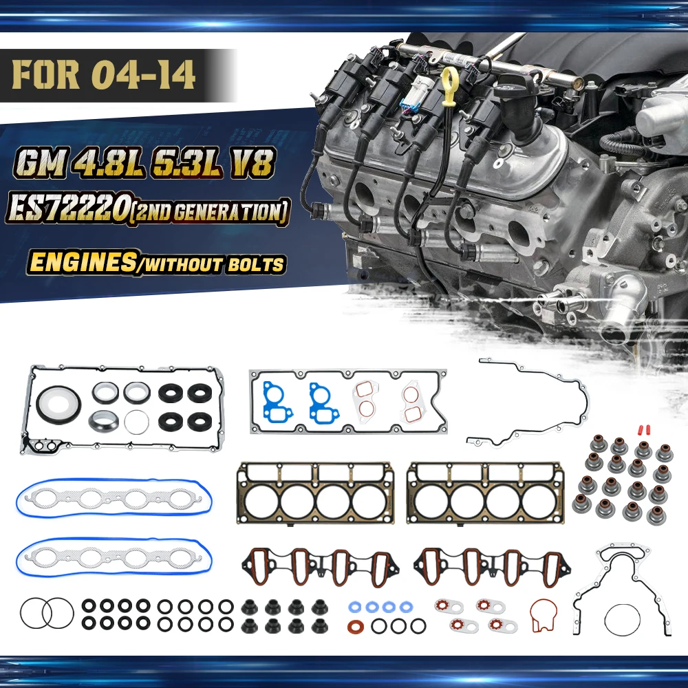 

Cylinder Head Gasket Full Set For 04-07 CHEVROLET EXPRESS 2500 4.8L 294CID V8 OHV Aluminum & Metal & Rubber