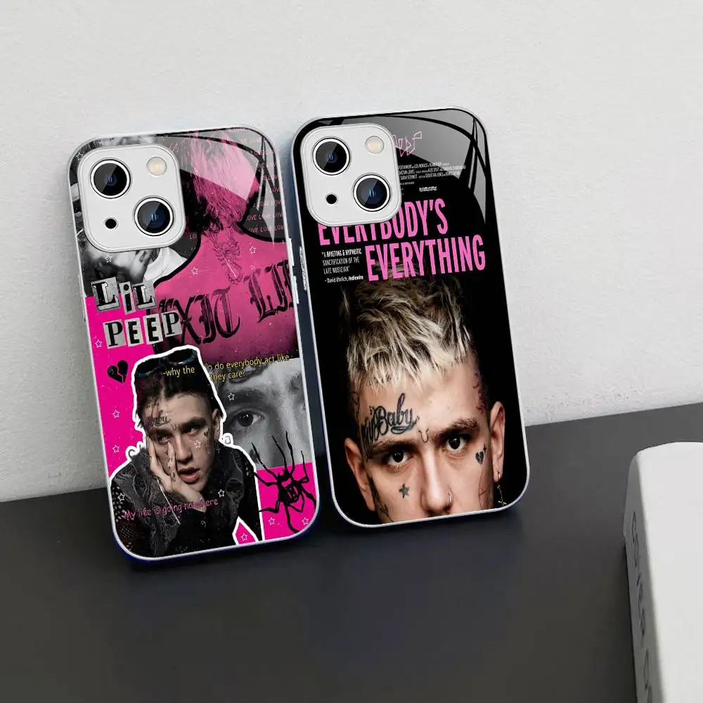 

Hip Hop Rapper L-Lil P-Peep Tempered Glass For Iphone 14 13 12 11 Pro Mini XS MAX 14Plus X XS XR Fundas