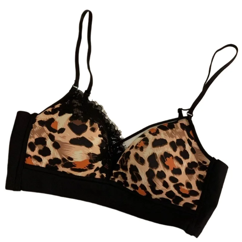 Bonnet Triangulaire Bralette Dentelle Française Femme Sans Armature Confortable Support Supérieur Sling Réglable Élégant