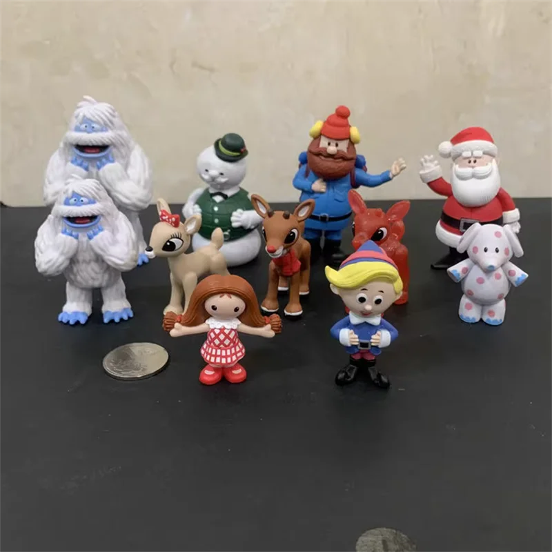 Figuras de acción de hermey yukon sam, muñeco de nieve de 6cm, Papá Noel rudolph, muñeco de nariz roja, Colección para niños