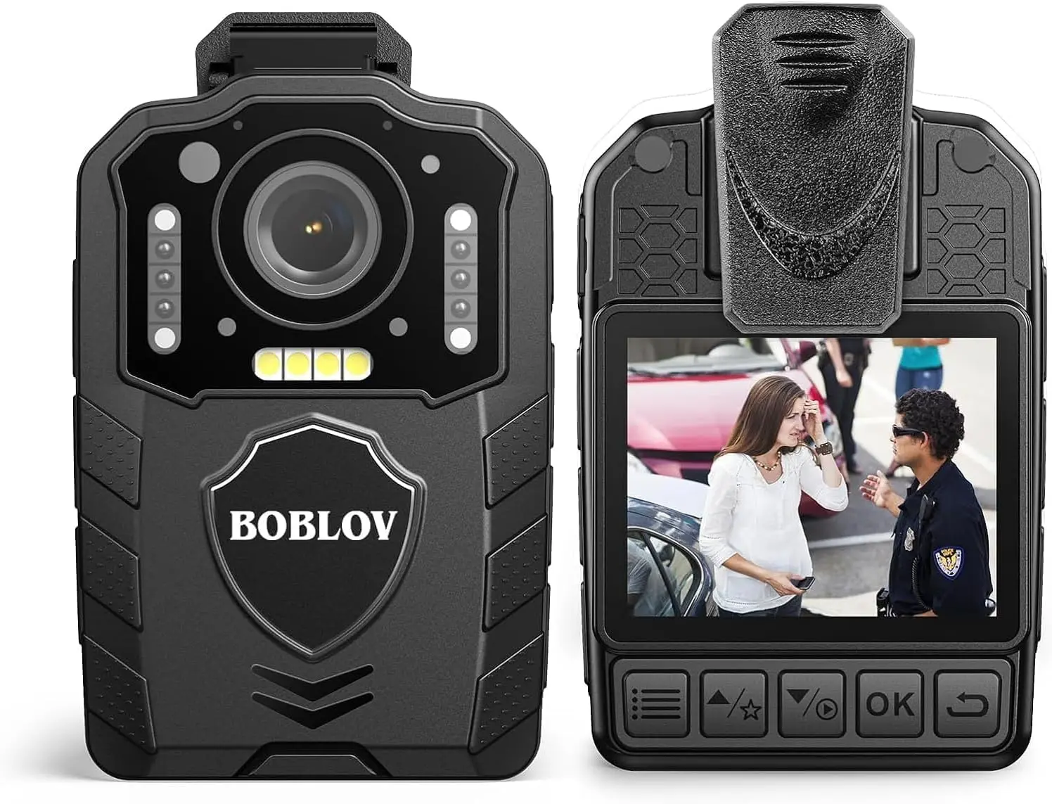 

Объемная камера BOBLOV KJ25 128G 1080P — запись 3000 мАч, 10-13 часов, ночное видение для правоохранительных органов, переносная экшн-камера ​