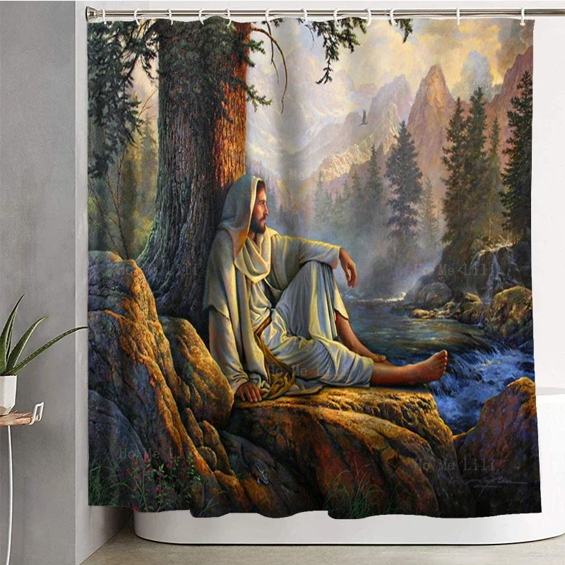 Virgin Mary Jesus Mother Son Motherhood Art Decor Divine Feminine Catholic Holy Family Christian Shower Curtain By Ho Me Lili