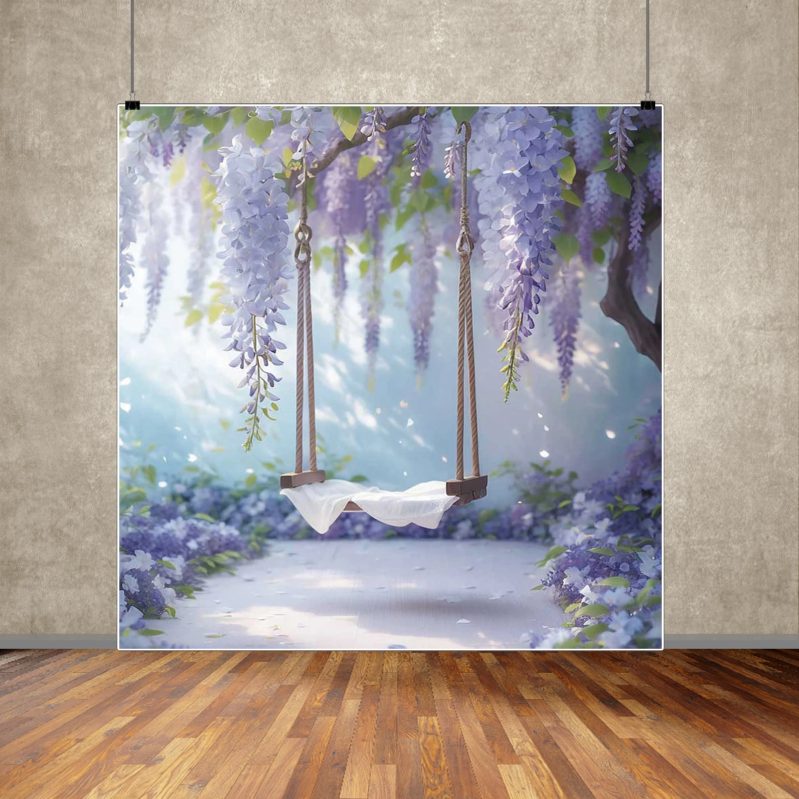 MOON.QG Newborn Baby 1St Birthday Decoration Backdrop Photography Swing Feather Flower Photo Background Party Supplies Portrait