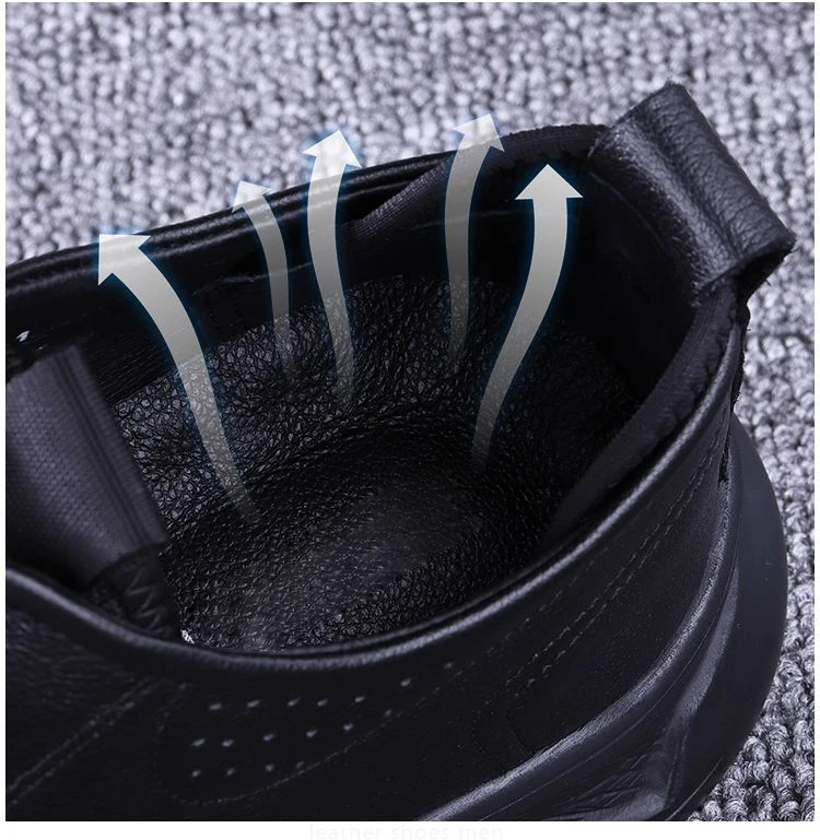 Genuine Leather Shoes Men Business Casual Comfort Fashion Formal Office Work Dress Party Elegant Sneakers Plush Winter Warm 45