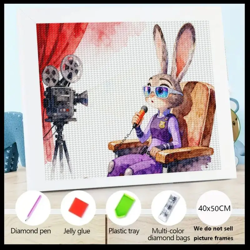 

1 шт. 5D DIY комплект алмазной живописи, Зверополис Джуди Хоппс женщина-полицейский кролик персонаж мультфильма полная дрель вышивка стразами