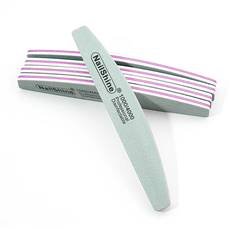 5/10pcs 1000/4000 Grit Half Moon Nail Buffer File Block Sponge UV Gel Polish Shiner Pro Sanding Buffing Finger Manicure Tool