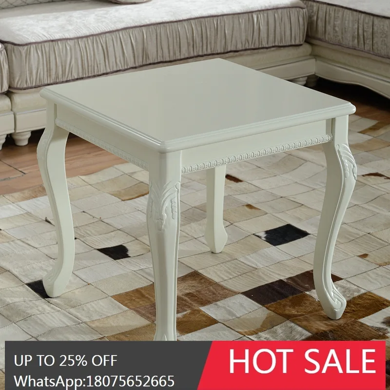 

MJY European Style Solid Wood Sofa Corner Table Antique Oak Square Table