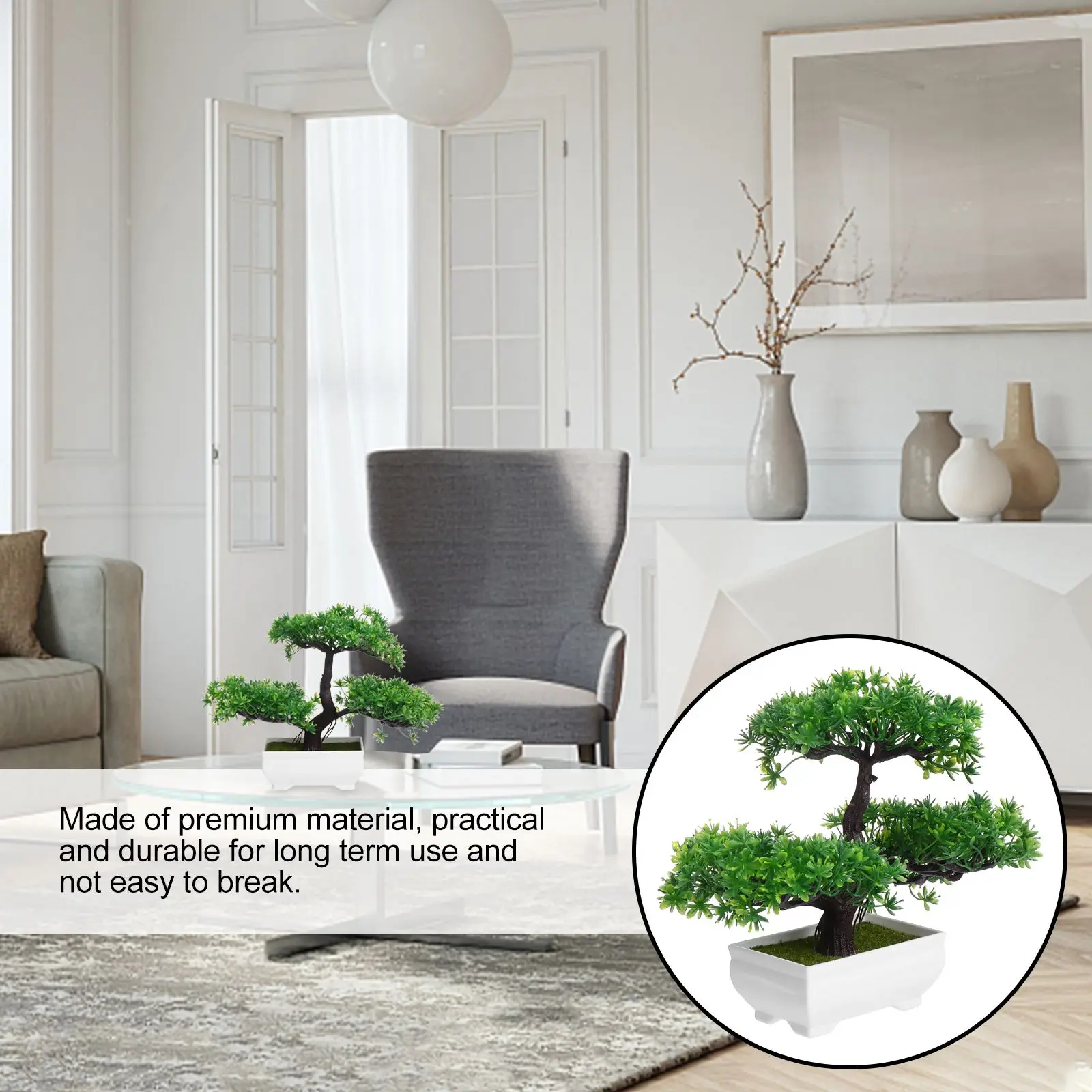 

Premium Simulated Potted Plants Imitation Plant Decor Artificial Green Bonsai For Home Office Decoration Vivid Texture