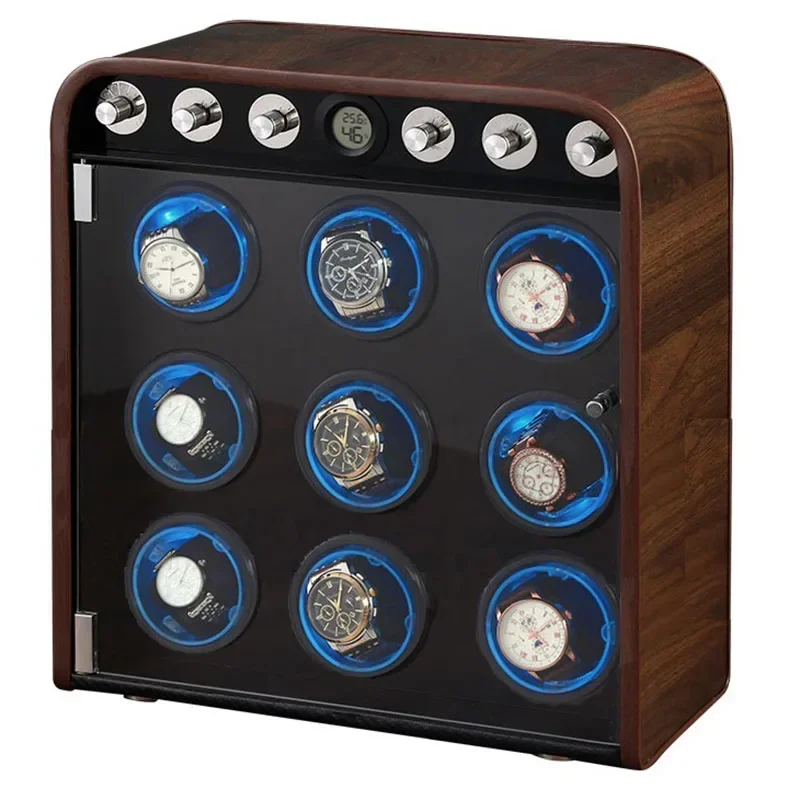 Luxury Wood Automatic Rotator Watch Winder Box Silent Winder Watch Boxes Mechanical Watches Display Organizer Accessories Gift