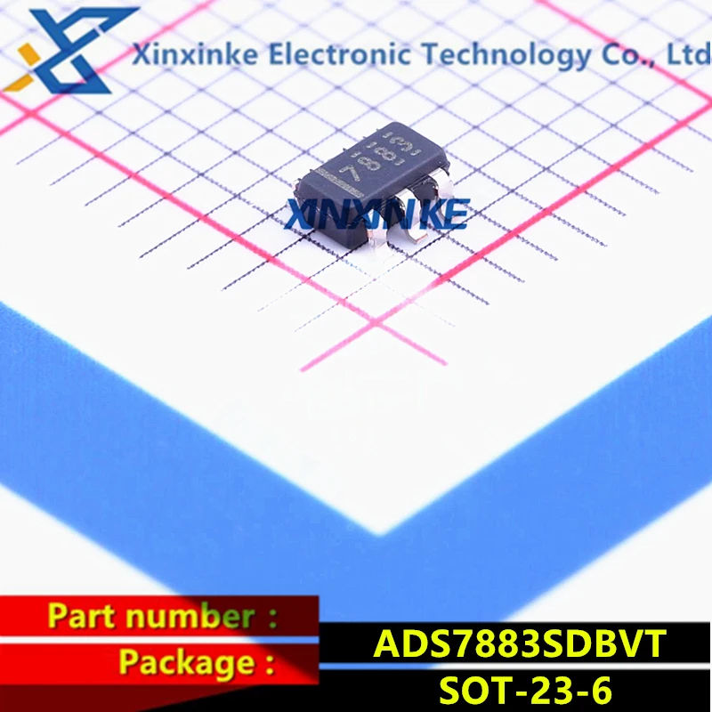 ADS7883SDBVT 7883 SOT23-6 아날로그-디지털 컨버터-ADC 2.7V-5.5V 12B, 3MSPS 직렬 ADC 데이터 컨버터, IC 브랜드 신제품