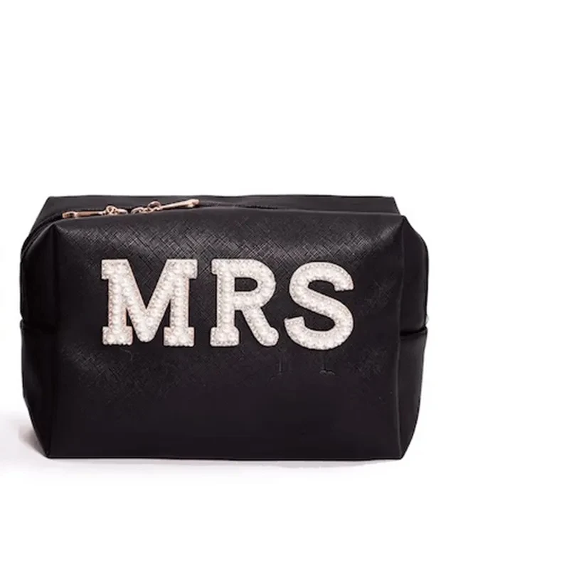 Mrs makeup Bag Bach weekend Bachelorette hen Party Bridal Shower bride to be wedding engagement just married honeymoon trip gift