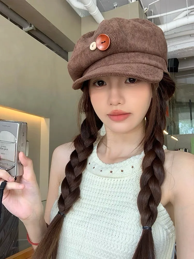 قبعة Instagram المؤثرة للسيدات صيفية رفيعة بتصميم بريطاني قديم باللون الأسود، وقبعة برعم صغيرة ملفتة للنظر