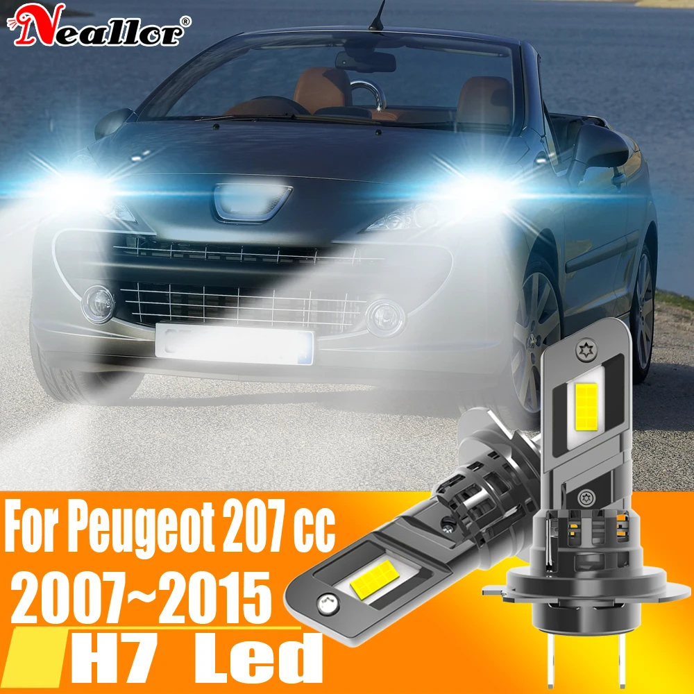 2pcs H7 Led Headlight Canbus No Error H18 Car Bulb High Power 6000K White Light Diode Lamp 12v 55w For Peugeot 207 cc 2007~2015