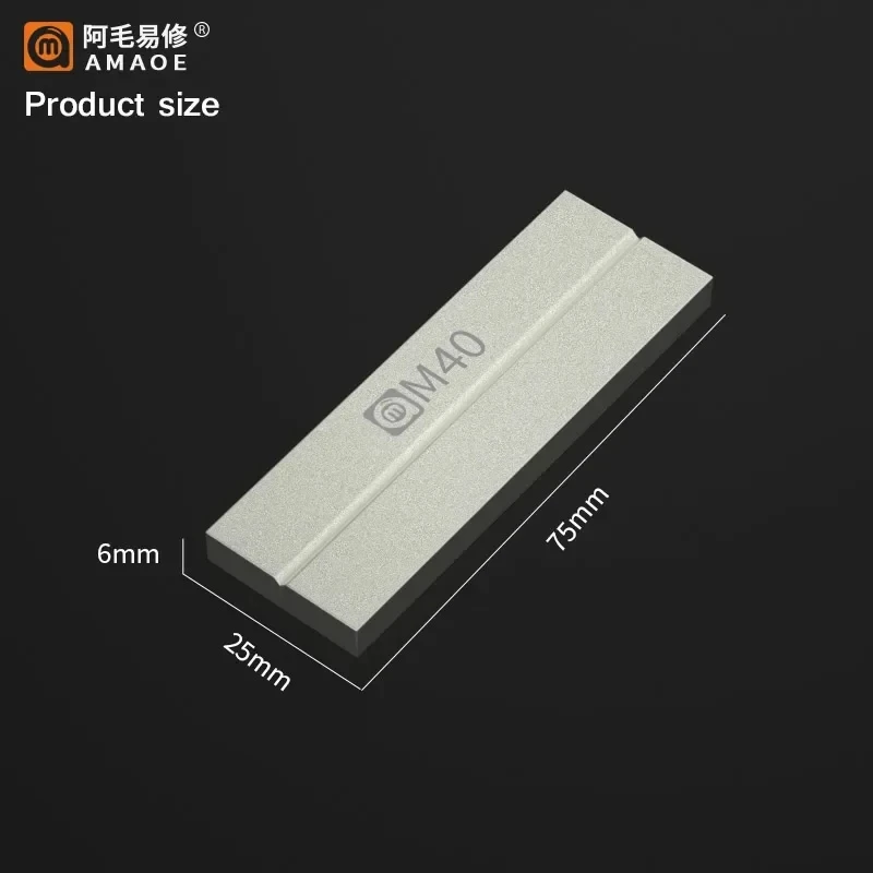 AMAOE Gold Plated Steel Whetstone Grindstone for Polishing Scorpion, Grinding Blade, Double Sided Tweezers, Repair Tool, M40