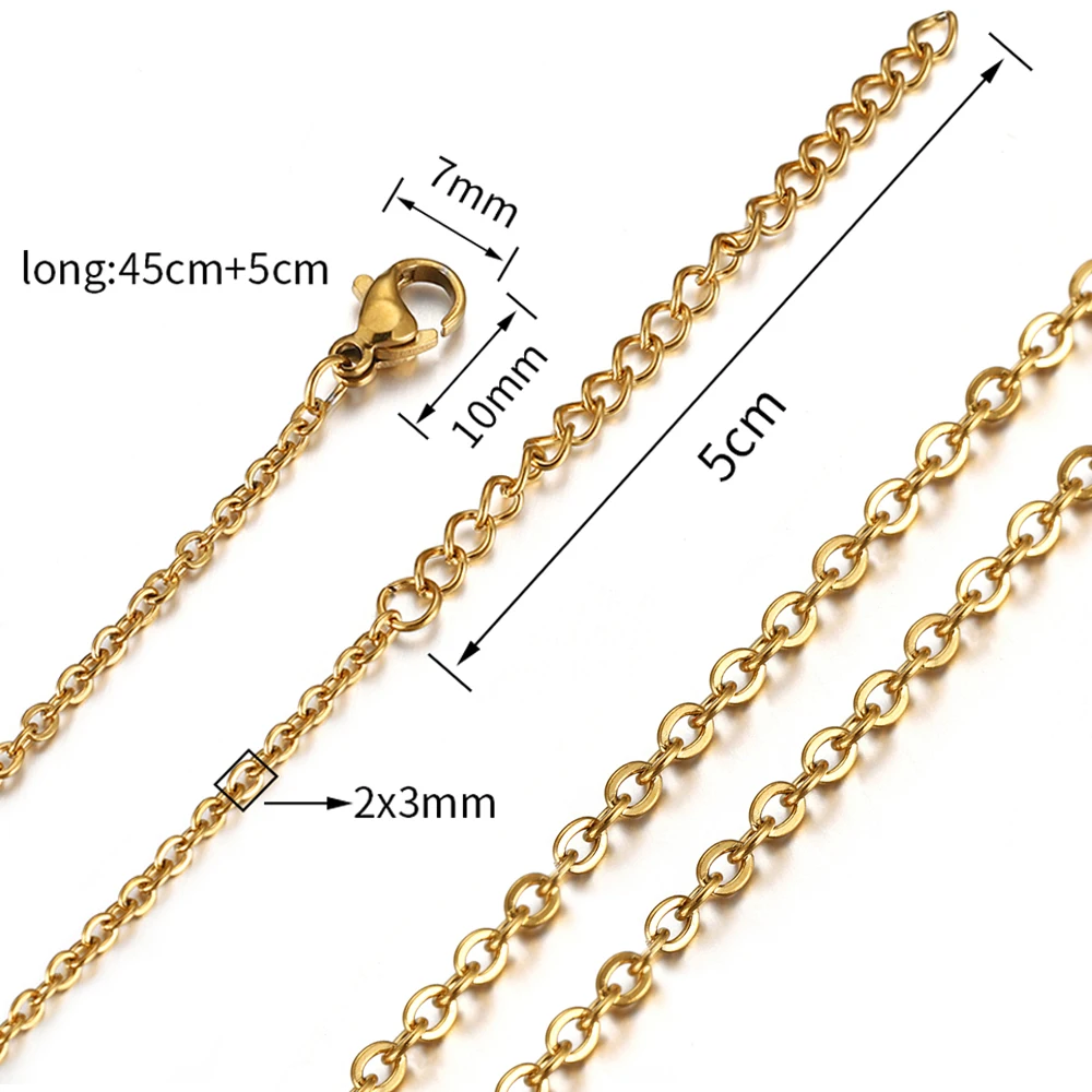 MINGXUAN Stainless Steel Bead Chain Necklace Silver 50cm 3