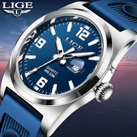 LIGE Sport Quartz Chronograph WristWatch Business Waterproof Watches For Men Fashion Silicone Date Watch Men Relogio Masculino
