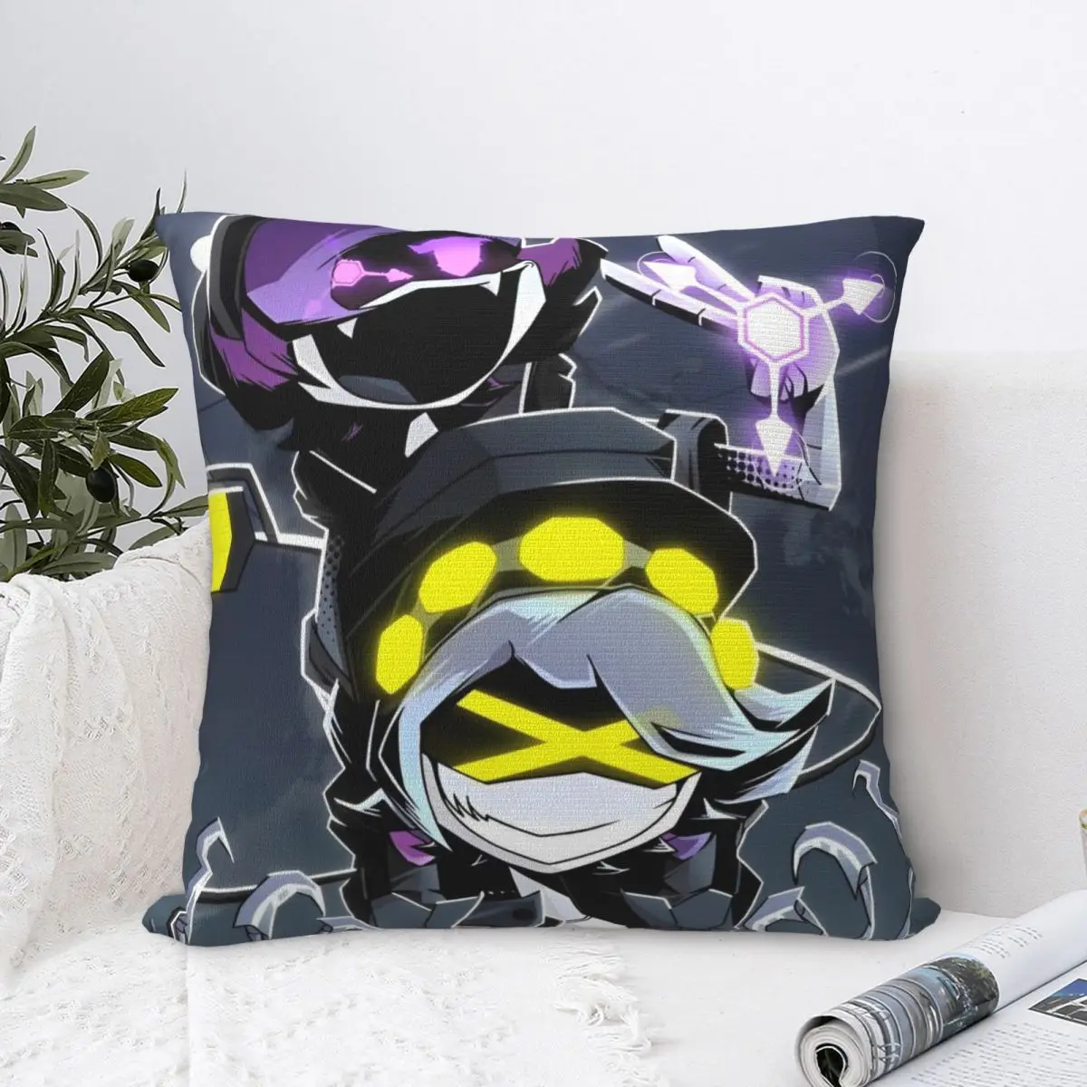 Murder Drones Square Pillow Case Independent Animated Cushion Covers Novelty Zipper Decorative Pillowcase for Home 45x45cm