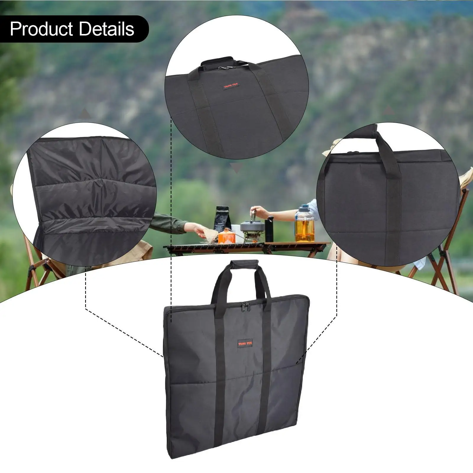 Solar Panel Storage Bag Oxford Carrier Portable Solar Panel Handbag Zipper Bag Storage Organizer Carrying Case for Outdoor RV