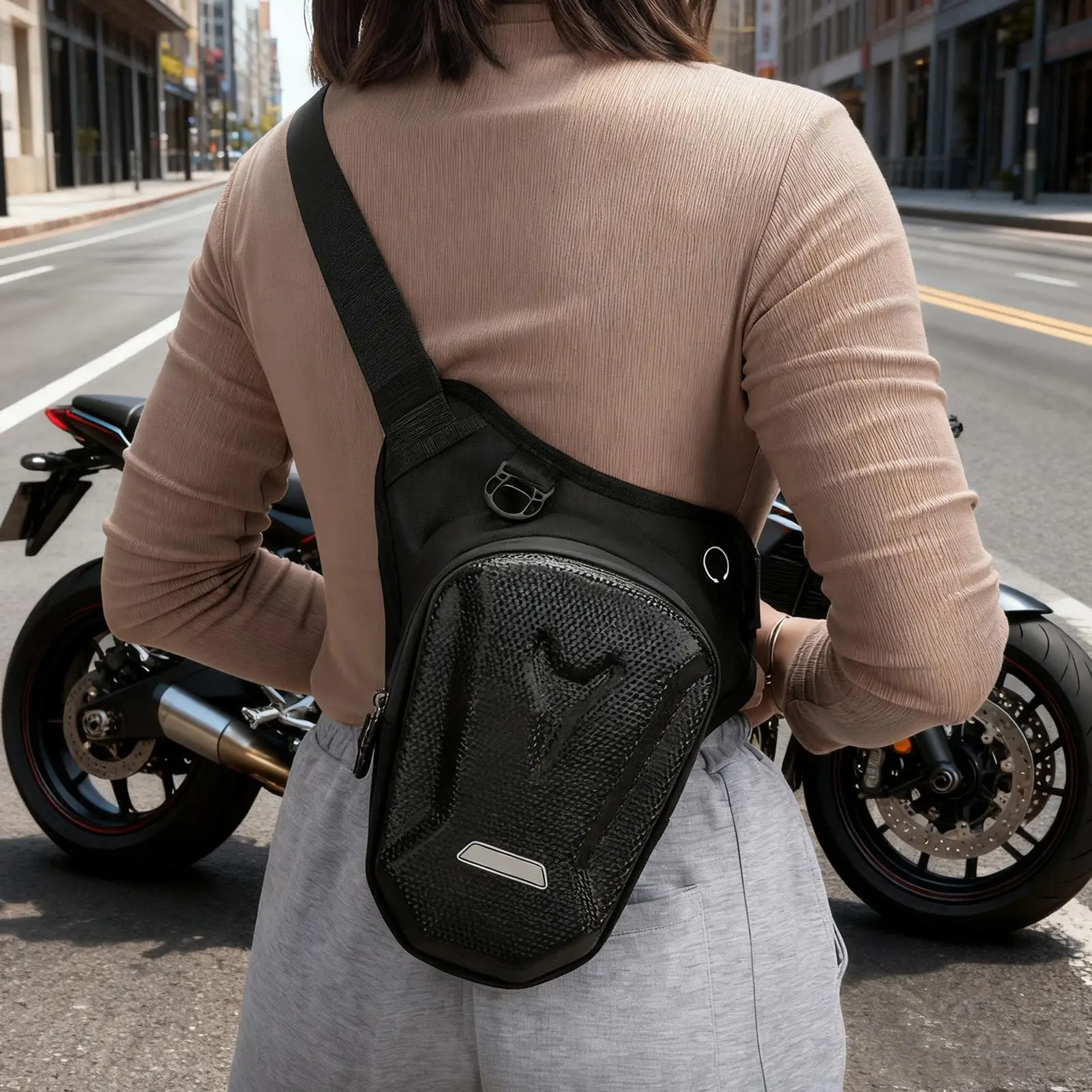 Motorcycle Thigh Bag Waterproof Backpack With Removable Strap Motorcycle Tank Phone Thigh Bag For Cycling Hiking Travel Outdoor