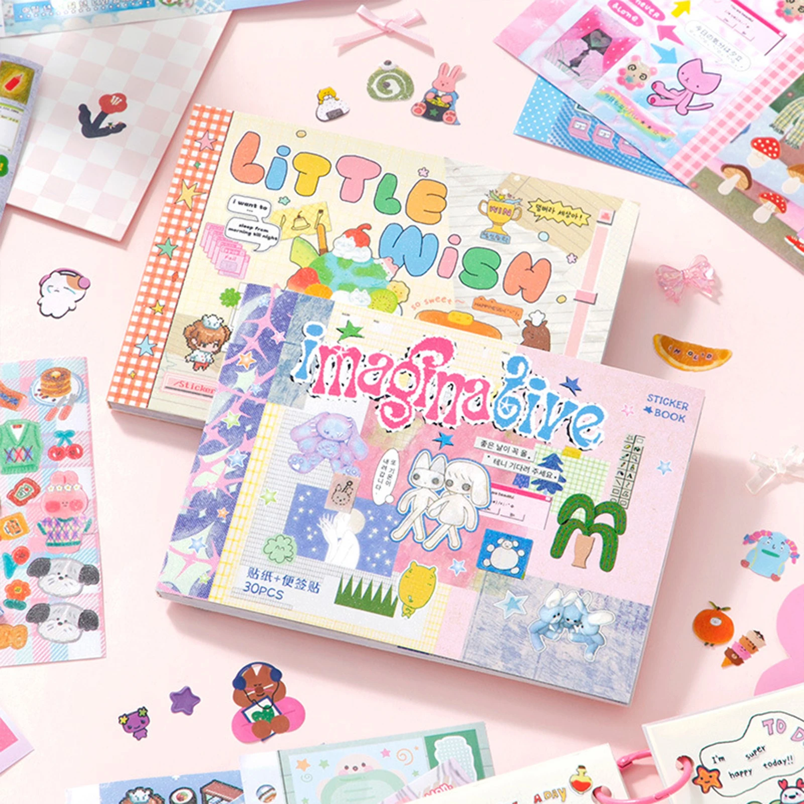 Sticker Book Sticker Book Ins Korean Style Cute Cartoon Decorative Stickers Romantic DIY Handbook Scrapbook School Supplies
