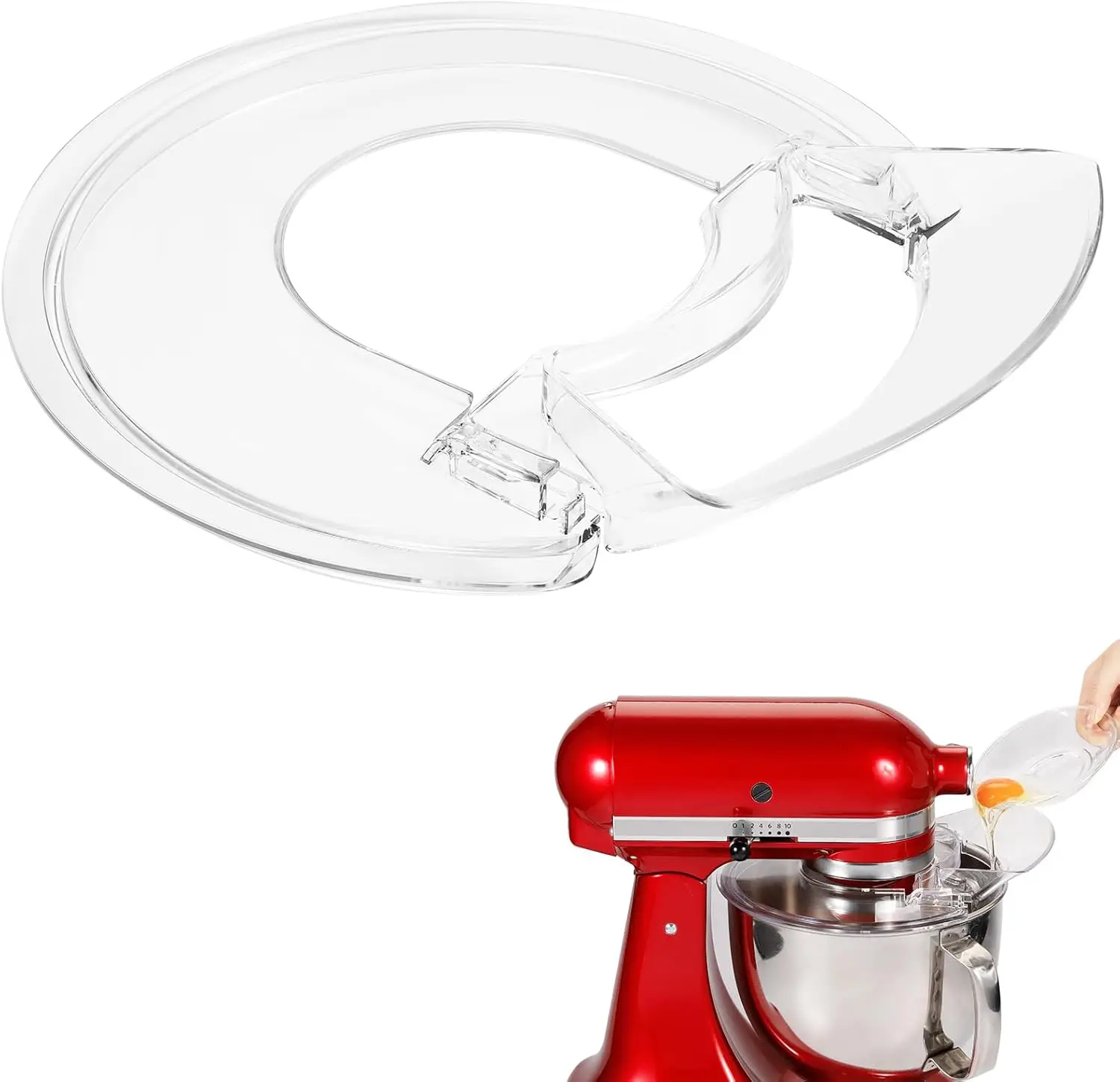 4.5-5 Quart Pouring Shield for KitchenAid Tilt-Head Stand Mixer Splash Guard with Removable Pouring Chute