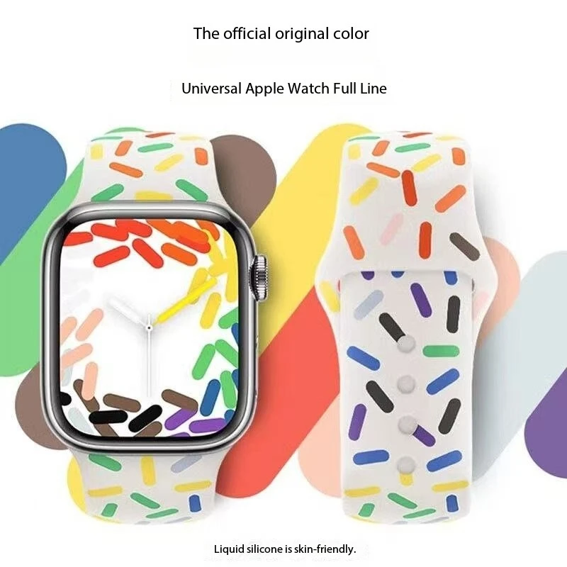 Strap For Apple Watch Band 40mm 44mm 45mm 41mm 38mm 42mm 45 44 mm sport Silicone correa iwatch series 1-8se 9 Ultra 49mm bands