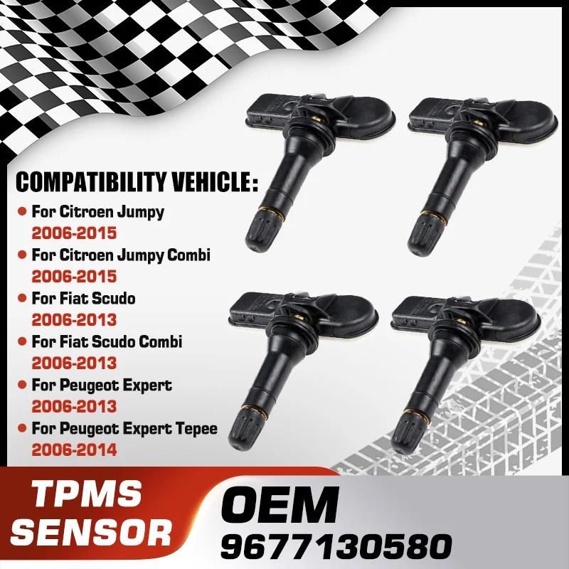 

9677130580 Car For Citroen Jumpy Citroen Jumpy Combi Fiat Scudo Fiat Scudo Combi Peugeot Expert Peugeot Expert Tepee TPMS Sensor