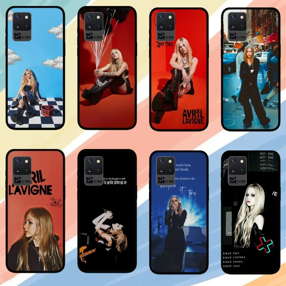 Singer Avril Lavigne Phone Case For Samsung Galaxy S24 S23 S22 S21 S20 FE Note 20 Ultra 5G Black Phone Case