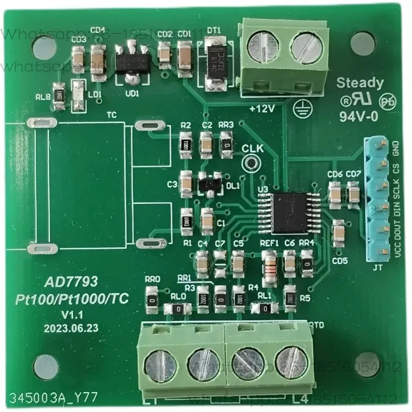 AD7793 عالية الدقة K قياس درجة الحرارة الحرارية PT100/PT1000 اثنين، ثلاثة، أربعة سلك قياس درجة الحرارة النظام #3