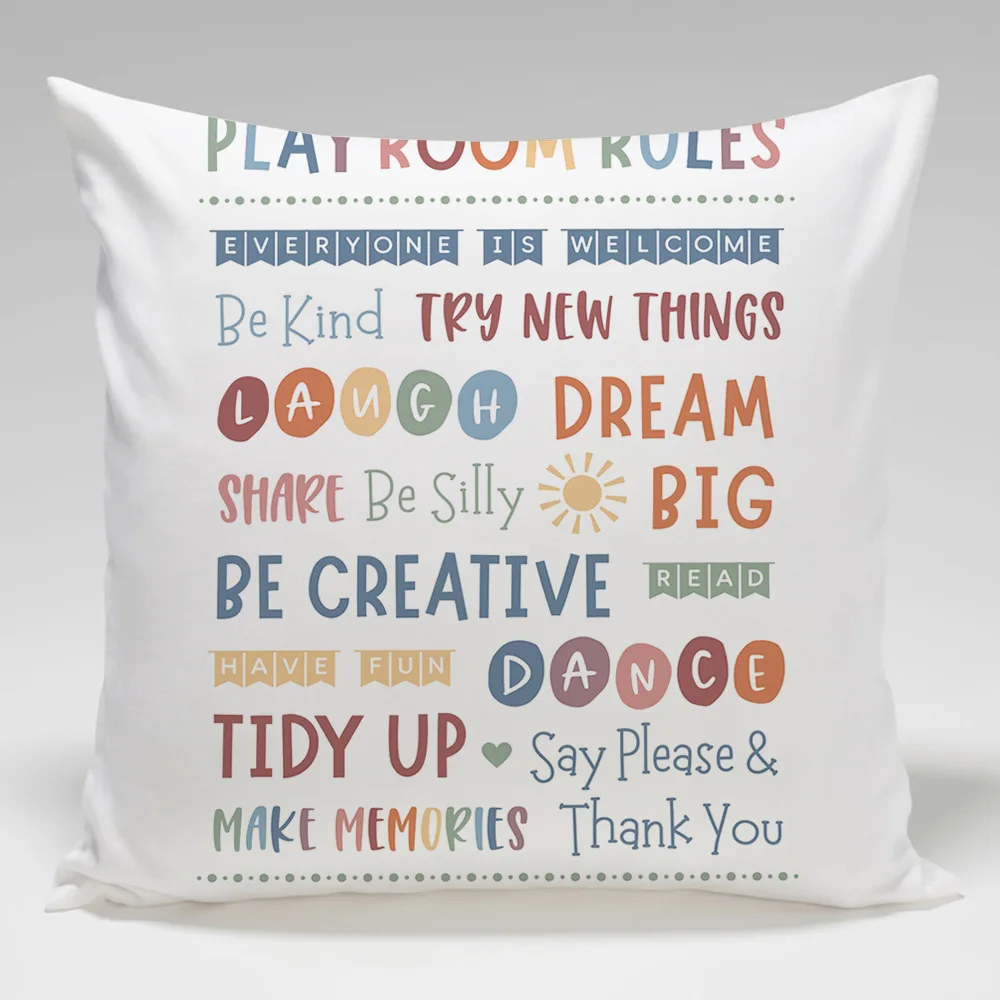 Changes in mental health-related emotions throw pillow cover with short plush print living room sofa decoration cushion cover