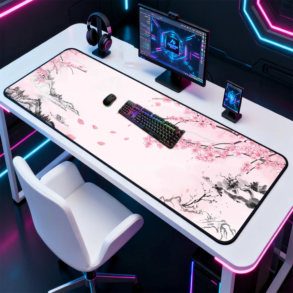 Sakura Playmat Large Desk 140x60 Gaming Pc Accessories 120x60 Stain 180x60 Resistant Spill-proof Workspace Workstation Desk Mat