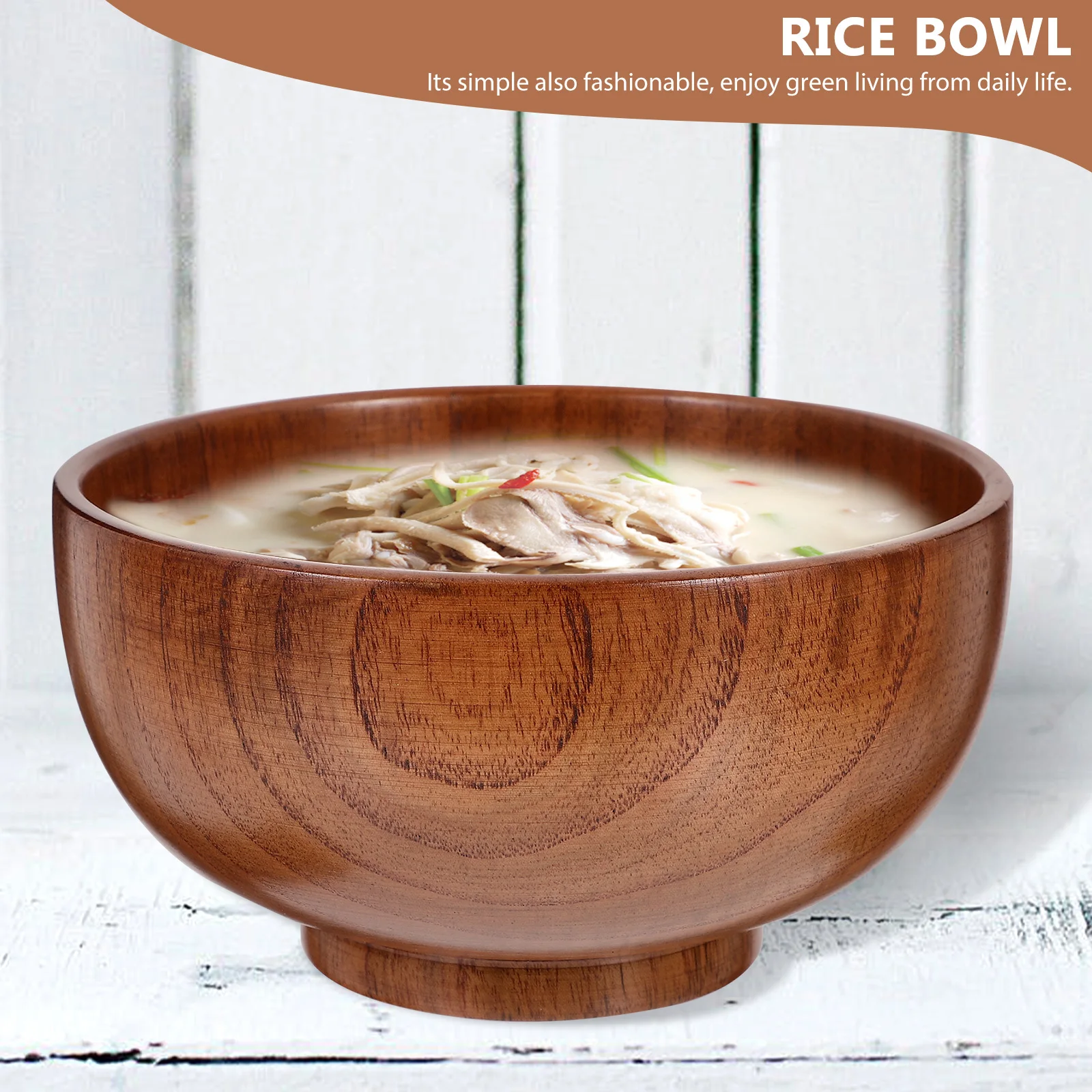 

Zizyphus Wood Noodle Bowl Natural Wooden Soup Rice Bowl Multi-Use Food Container For Salad Pasta Fruits Hot Meals Kitchen