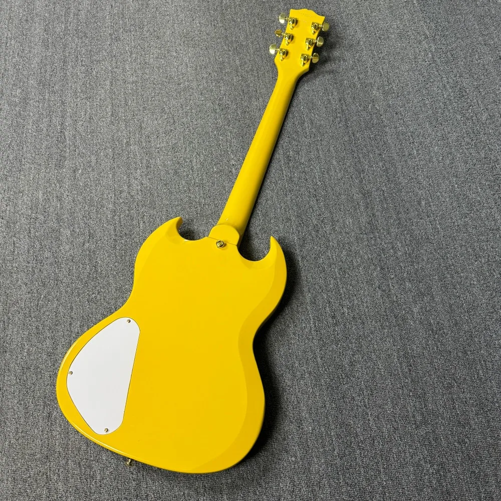 Yellow and White SG Electric Guitar Good Workmanship and Timbre Rosewood Fingerboard Mahogany Body Free Transportation