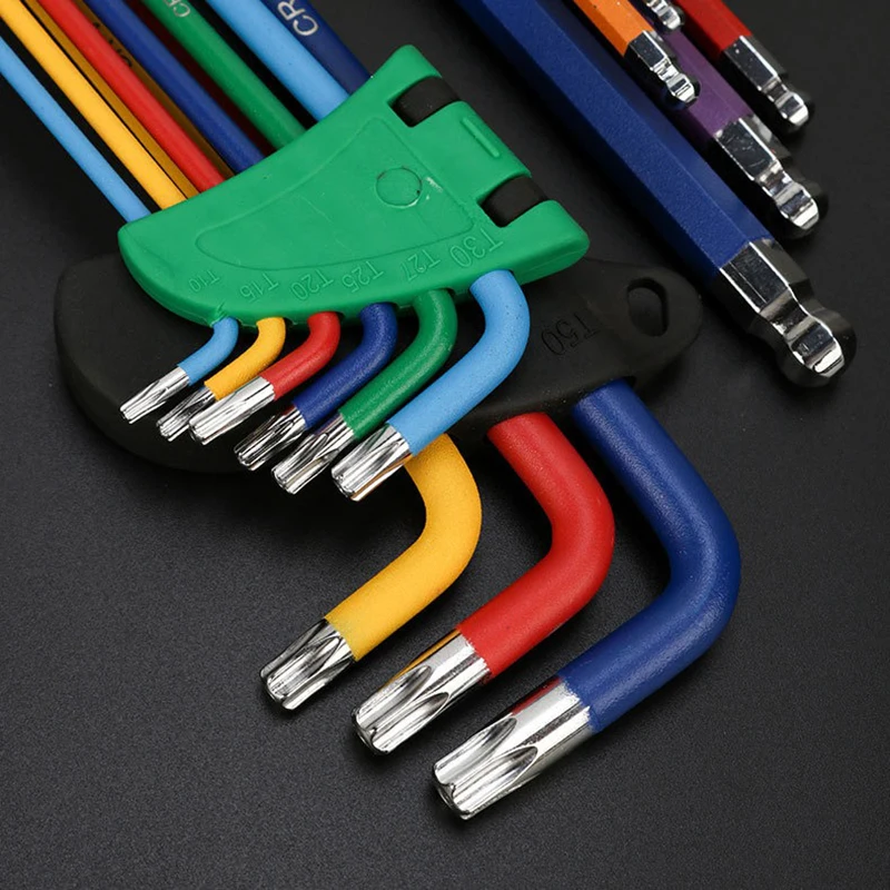 Imagem -02 - Conjunto Chave Allen para Reparação de Bicicletas Kit Chave l Parafuso Hexagonal Braço Longo 1.5 mm a 10 mm Chave Sextavada Ferramentas Manuais Pcs