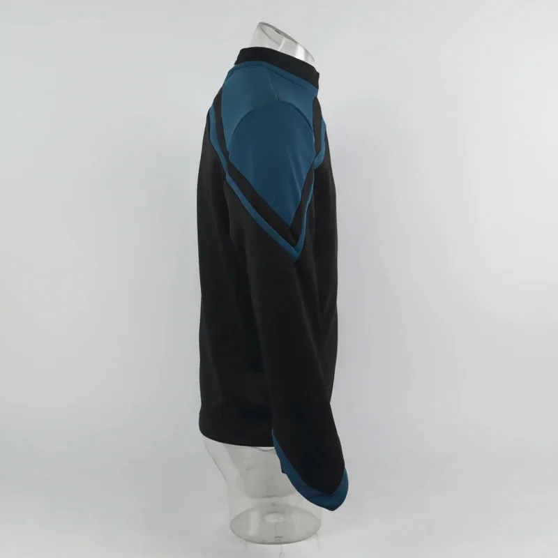 

CyAdmiral JL Picard Uniform Cosplay Startfleet Male Red Gold Blue Men Top Shirts Coat Adult Halloween Costume Prop