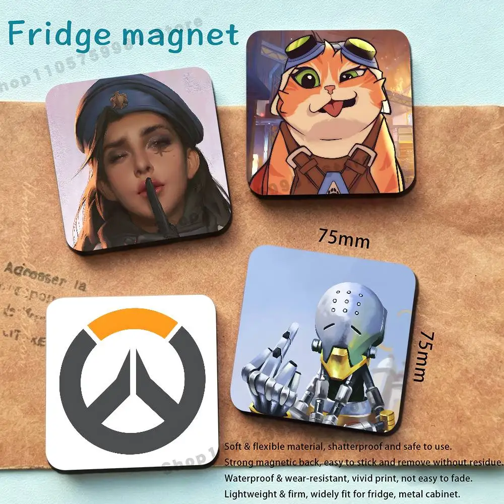 Pop Game O-Overwatch Cartoon Fridge Magnetic Magnet PVC Memorial Decor for Family Friends Students Adults