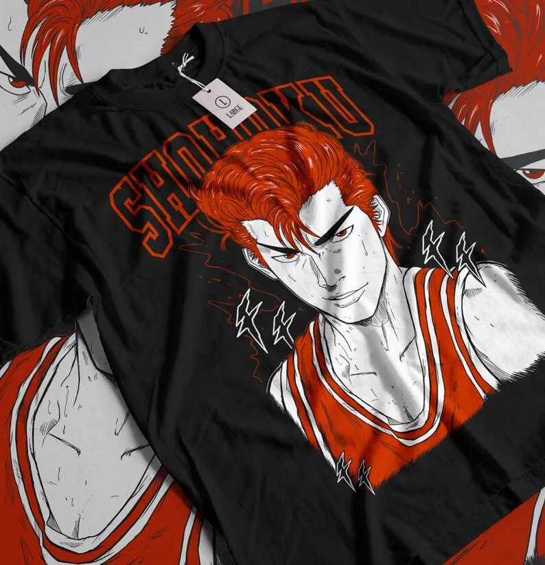 2026 New Slam Dunk Anime Character Pattern T-shirt, Essential for Anime Fans, Summer Casual Top