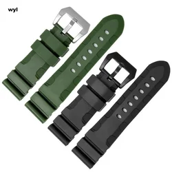 Black Blue Green Orange watch band Silicone Rubber Watchband men's 22mm 24mm For Panerai 111 441 386 Sport Soft Strap Free tools