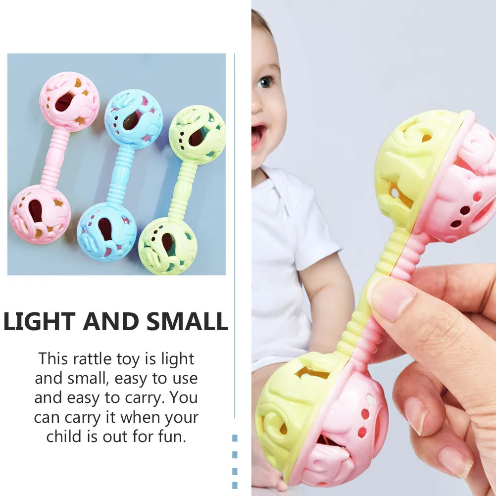 6 قطعة حشرجة الموت الرضع كرنك اليد التعليمية اللعب رائعتين الدمبل شكل ضوء المحمولة الوليد الطفل مرحلة ما قبل المدرسة الموسيقية #5
