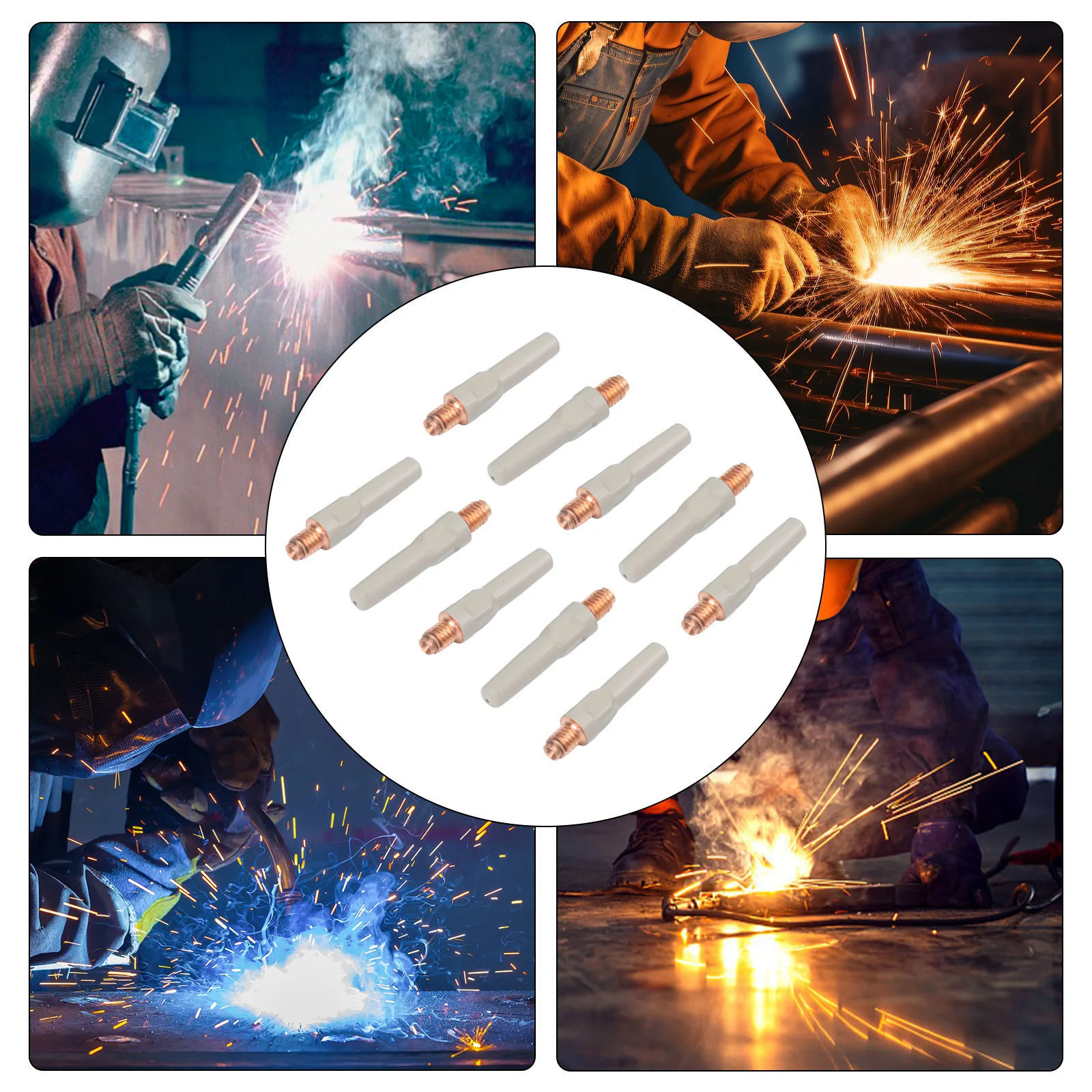 

DIY Welding Welding Projects 45*0.8mm Non-Stick Welding Tips Efficient Weld Slag Removal Tool 8 Piece Set Compatible With 15AK