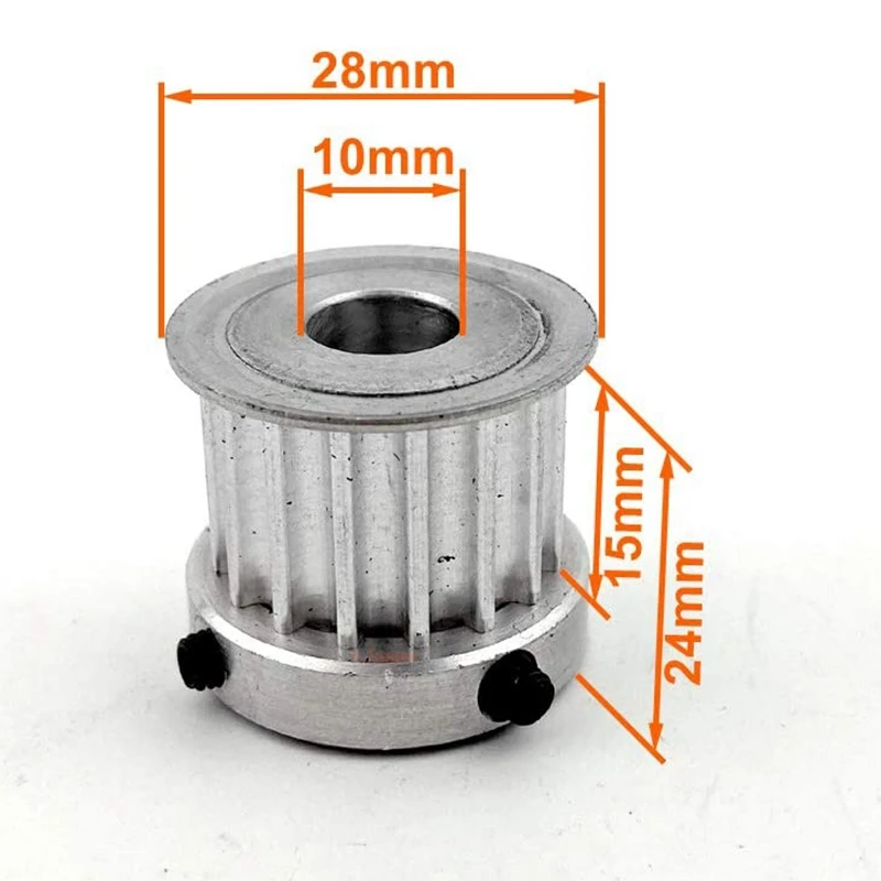 Polea De 16 dientes para monopatín N63, Motor de 10Mm, eje 16 T, repuesto para monopatín eléctrico, se adapta a Correa de HTD-5M, 2 piezas