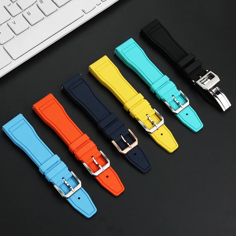 High quality Fluororubber Watch Strap For Mido New Multifort TV Series M049.526 Rubber Watch Band 22mm Men's Soft Bracelet