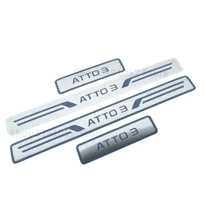 

For BYD Atto 3 Yuan Plus EV 2021 2022 2023 Car Door Sill Scuff Plate Stainless Steel Protector Cover Trim Car Pedal Accessories