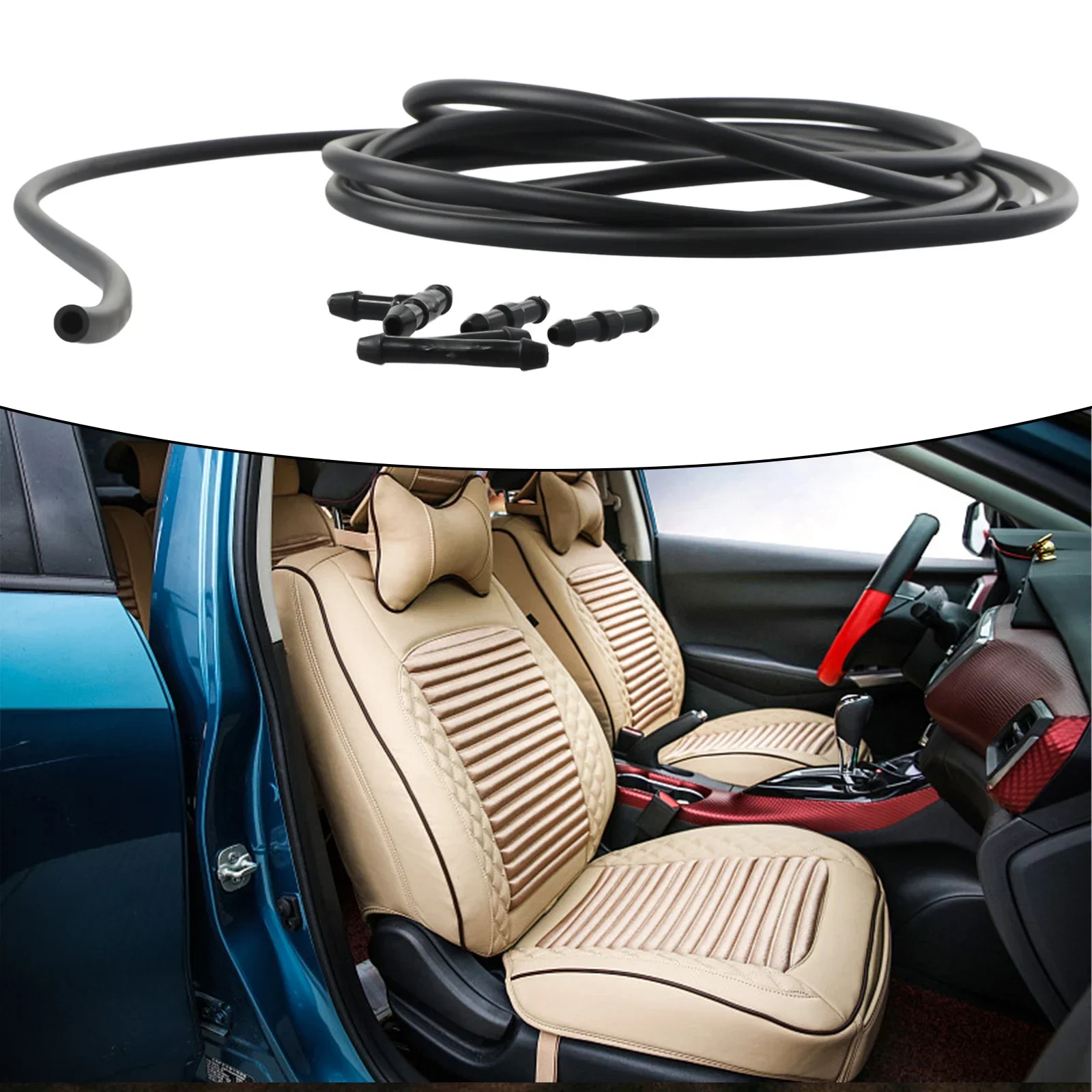 300CM Car Windshield Wiper Tube T/Y/I Type Hose Splitter With Hose Connector High Compatibility Car Wear Parts Tools