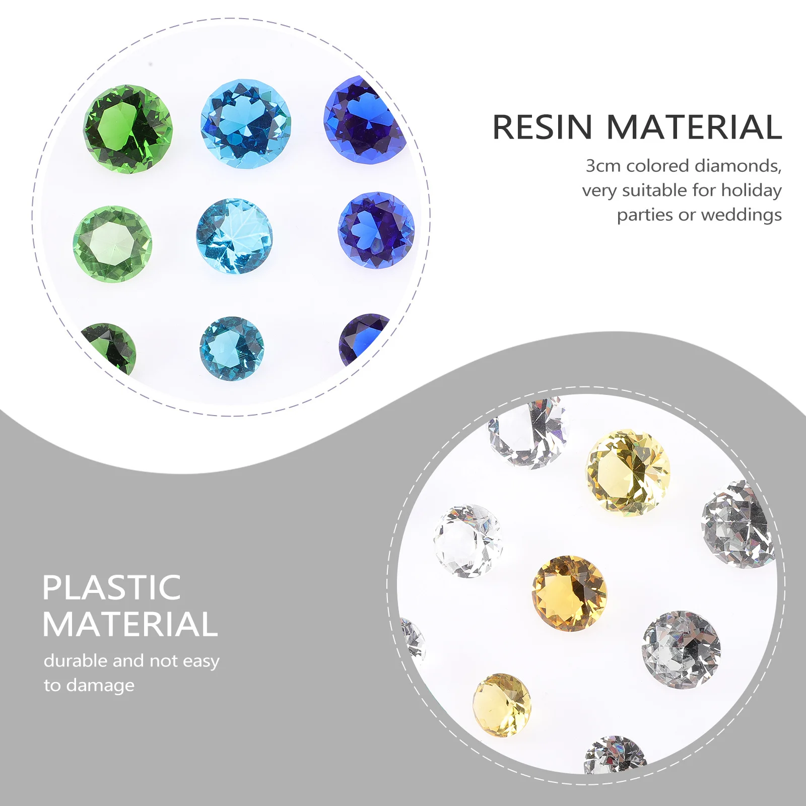 

18Pcs Diamond Crystals Faux Gems Multicolor Treasure Jewels for Vase Fillers Chest Hunt Party Favors Home Decorations