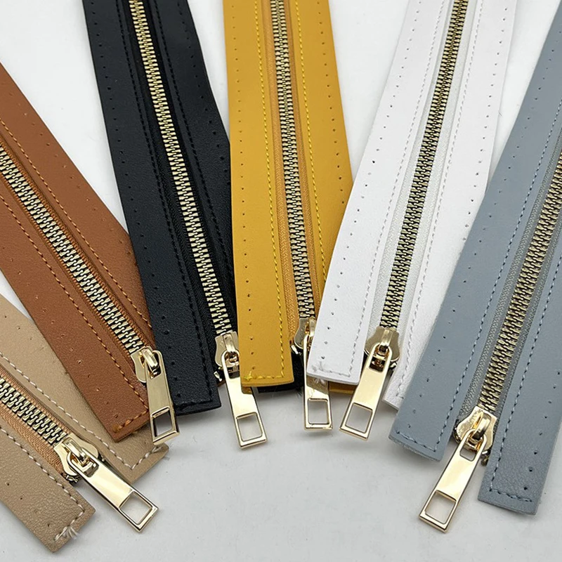 30cm Metal Zipper PU Leather Zipper For Sewing Handbag Craft Sewing DIY Zipper For Woven All-match Bag Hardware Accessory